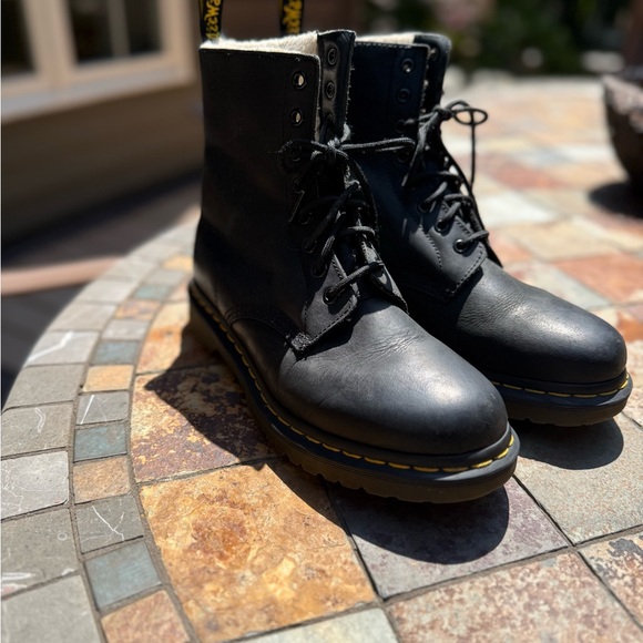 Dr. Martens Black Leather Boots, women size 10 - Picture 1 of 9